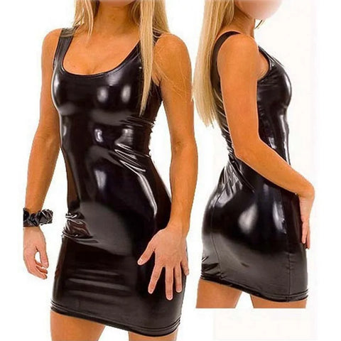 Miss Velva Seductive Banging Leather Mini Dress – Bold Partywear for Women