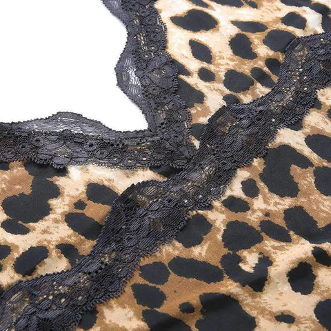 Miss Velva Seductive Leopard Mini Sleep Dress – Bold and Alluring Nightwear for Women