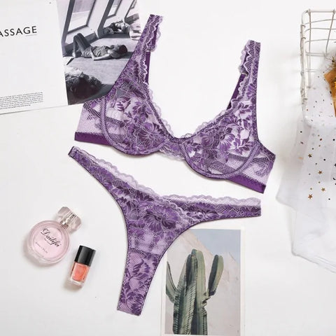 Miss Velva Floral Lace Lingerie Set – Playful & Sexy